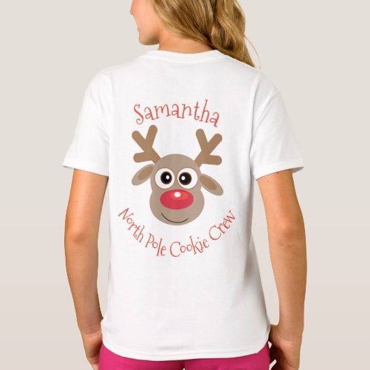 トナカイ北極クッキークルーおもしろいクリスマス Tシャツ (裏面)