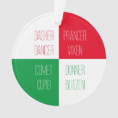 トナカイ名アクリルサークルオーナメント オーナメント (正面)