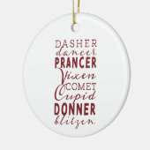 トナカイ名サークルオーナメント セラミックオーナメント (左)