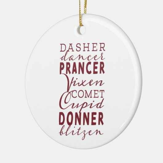 トナカイ名サークルオーナメント セラミックオーナメント (左)