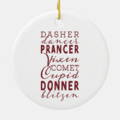 トナカイ名サークルオーナメント セラミックオーナメント (裏面)