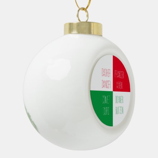 トナカイ名セラミックボールオーナメント セラミックボールオーナメント (左)