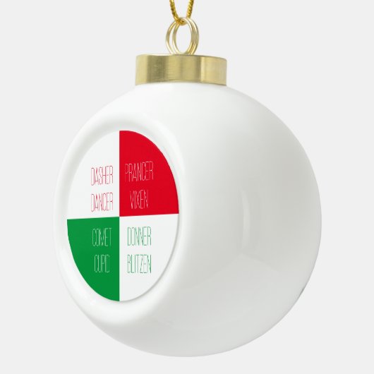 トナカイ名セラミックボールオーナメント セラミックボールオーナメント (右)