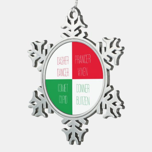 トナカイ名ペーター雪の結晶オーナメント スノーフレークピューターオーナメント (右)