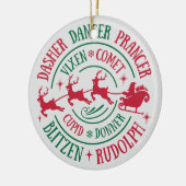 トナカイ名ラウンドワードアート セラミックオーナメント (左)