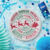 トナカイ名ラウンドワードアート ペーパープレート (パーティー)