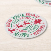 トナカイ名ラウンドワードアート ラウンドペーパーコースター (アングル)