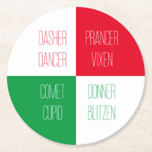 トナカイ名ラウンド紙コースター ラウンドペーパーコースター