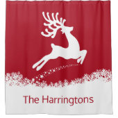 トナカイ名前をカスタムするシャワーカーテン シャワーカーテン (正面)