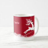 トナカイ名前をカスタムするマグ コーヒーマグカップ (正面右)