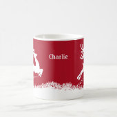 トナカイ名前をカスタムするマグ コーヒーマグカップ (中央)