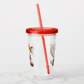 トナカイ困惑おもしろいクリスマスキャラクター アクリルタンブラー (左)