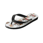 トナカイ困惑おもしろいクリスマスキャラクター キッズビーチサンダル (アングル)