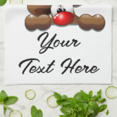 トナカイ困惑おもしろいクリスマスキャラクター キッチンタオル (折り畳み)