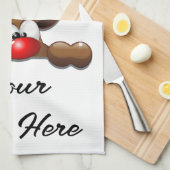 トナカイ困惑おもしろいクリスマスキャラクター キッチンタオル (四つ折り)