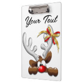 トナカイ困惑おもしろいクリスマスキャラクター クリップボード (左)