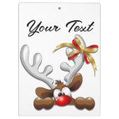 トナカイ困惑おもしろいクリスマスキャラクター クリップボード (裏面)