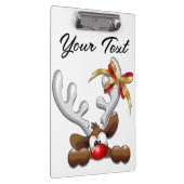 トナカイ困惑おもしろいクリスマスキャラクター クリップボード (右)