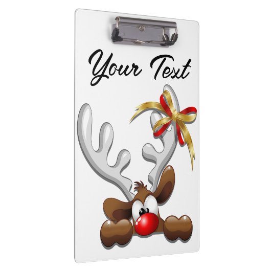 トナカイ困惑おもしろいクリスマスキャラクター クリップボード (右)