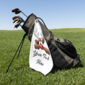 トナカイ困惑おもしろいクリスマスキャラクター ゴルフタオル (グリーン)