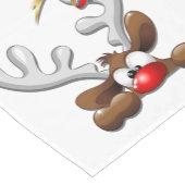 トナカイ困惑おもしろいクリスマスキャラクター ショートテーブルランナー (コーナー)
