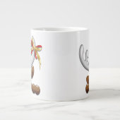 トナカイ困惑おもしろいクリスマスキャラクター ジャンボコーヒーマグカップ (正面)