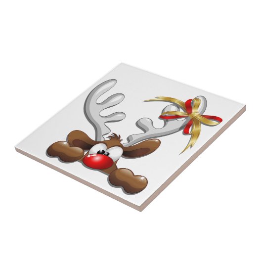 トナカイ困惑おもしろいクリスマスキャラクター タイル (側面)