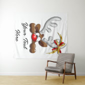 トナカイ困惑おもしろいクリスマスキャラクター タペストリー (インサイチュ(横))