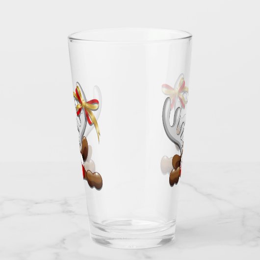 トナカイ困惑おもしろいクリスマスキャラクター タンブラーグラス (右)