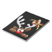 トナカイ困惑おもしろいクリスマスキャラクター ノートパッド (回転)