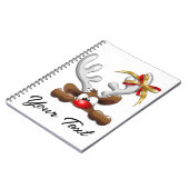 トナカイ困惑おもしろいクリスマスキャラクター ノートブック (左側)