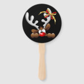 トナカイ困惑おもしろいクリスマスキャラクター ハンドファン (裏面)