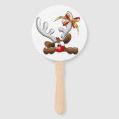 トナカイ困惑おもしろいクリスマスキャラクター ハンドファン (正面)