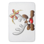 トナカイ困惑おもしろいクリスマスキャラクター バスマット (正面縦)