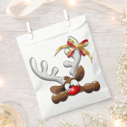 トナカイ困惑おもしろいクリスマスキャラクター フェイバーバッグ (クリップ留めされた状態)