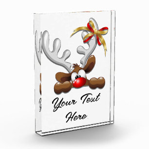 トナカイ困惑おもしろいクリスマスキャラクター フォトブロック