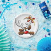 トナカイ困惑おもしろいクリスマスキャラクター ペーパープレート (パーティー)