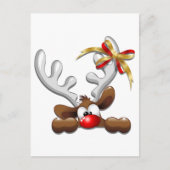 トナカイ困惑おもしろいクリスマスキャラクター ポストカード (正面)