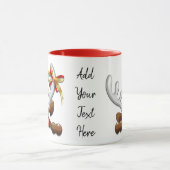 トナカイ困惑おもしろいクリスマスキャラクター マグカップ (中央)