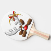 トナカイ困惑おもしろいクリスマスキャラクター 卓球ラケット (横)