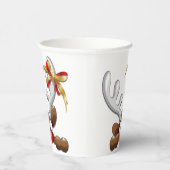 トナカイ困惑おもしろいクリスマスキャラクター 紙コップ (右)