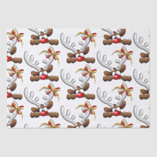 トナカイ困惑おもしろいクリスマスキャラクター 薄葉紙 (正面)
