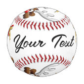 トナカイ困惑おもしろいクリスマスキャラクター 野球ボール (正面)