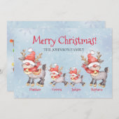 トナカイ家族のクリスマスカードをカスタマイズ (正面/裏面)