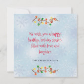 トナカイ家族パーソナライズされたクリスマス (裏面)