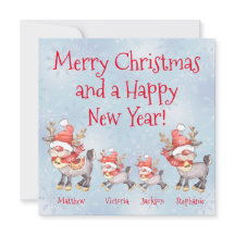 トナカイ家族パーソナライズされたクリスマス