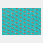 トナカイ小人とサンタクロースのクリスマスおもしろい ラッピングペーパーシート (正面3)