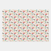 トナカイ小人とサンタクロースのクリスマスおもしろい ラッピングペーパーシート (正面)