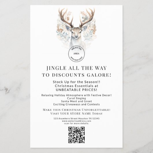 トナカイ店クリスマスオファーQRコード チラシ (正面)