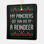 トナカイ得ブの走糖尿病で私の膵臓がオーバー セラミックオーナメント (左)